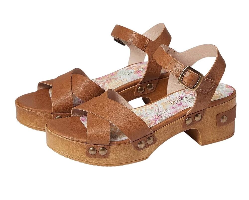 Eric Michael Womens Brooke Sandals EU 41 US 10-11M Brown Leather NIB